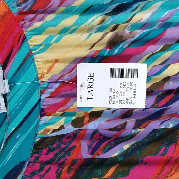 Multi-Color Sleeveless Tiered Long Dress Size: L - Picture 2 of 10